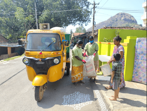Door-to-door segregated waste collection by trained female SHGs workers
